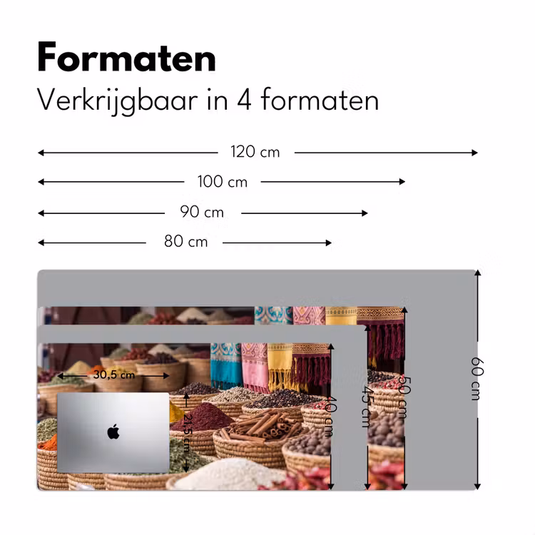 Bureau onderlegger - Kruiden - Manden - Oosters - Kruiden - Manden - Oosters Muismat XXL klein