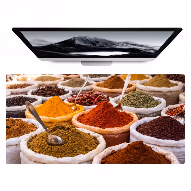Bureau onderlegger - Kruiden - Markt - Eten - Kruiden - Markt - Eten Muismat XXL klein