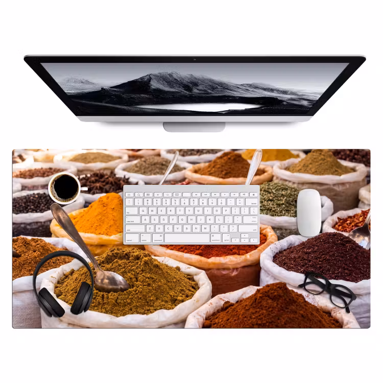 Bureau onderlegger - Kruiden - Markt - Eten - Kruiden - Markt - Eten Muismat XXL klein