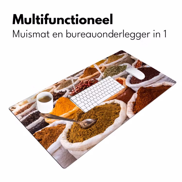 Bureau onderlegger - Kruiden - Markt - Eten - Kruiden - Markt - Eten Muismat XXL klein