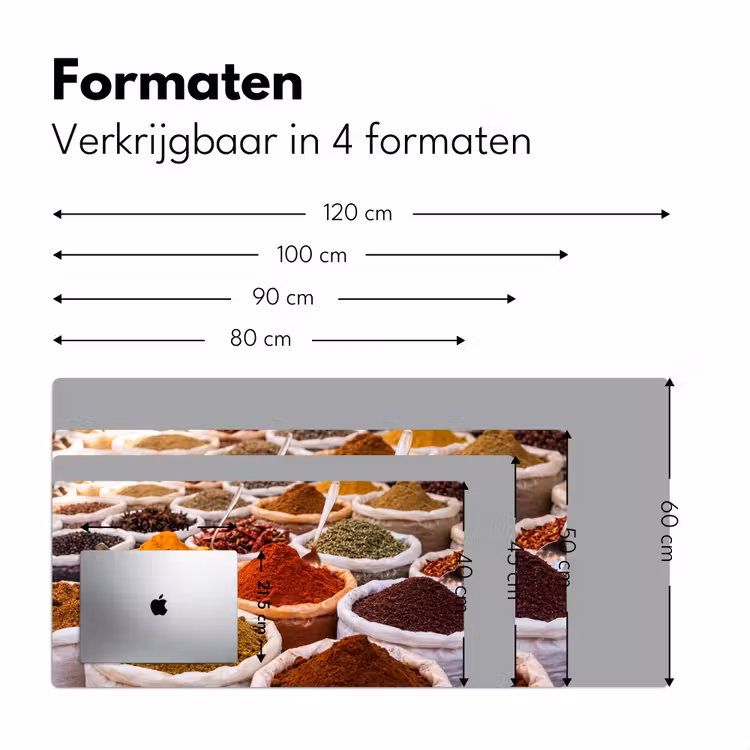Bureau onderlegger - Kruiden - Markt - Eten - Kruiden - Markt - Eten Muismat XXL klein