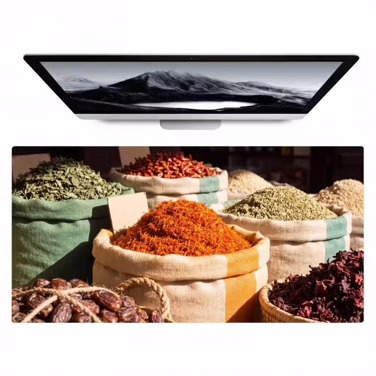 Bureau onderlegger - Kruiden - Markt - Kleurrijk - Kruiden - Markt - Kleurrijk Muismat XXL klein