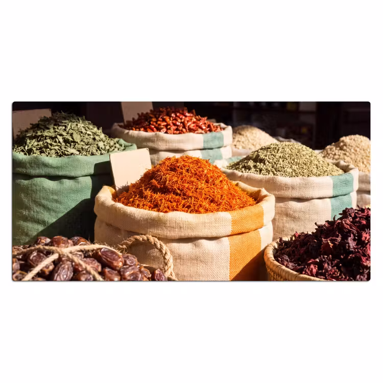 Bureau onderlegger - Kruiden - Markt - Kleurrijk - Kruiden - Markt - Kleurrijk Muismat XXL klein