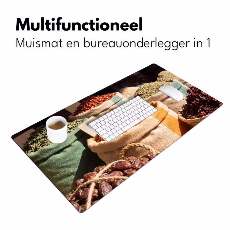 Bureau onderlegger - Kruiden - Markt - Kleurrijk - Kruiden - Markt - Kleurrijk Muismat XXL klein
