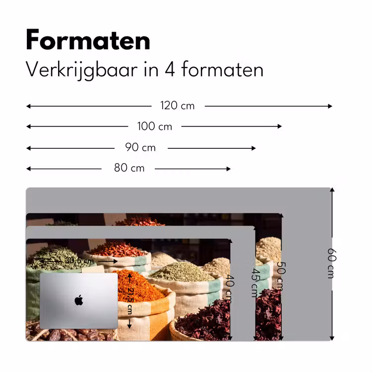 Bureau onderlegger - Kruiden - Markt - Kleurrijk - Kruiden - Markt - Kleurrijk Muismat XXL klein
