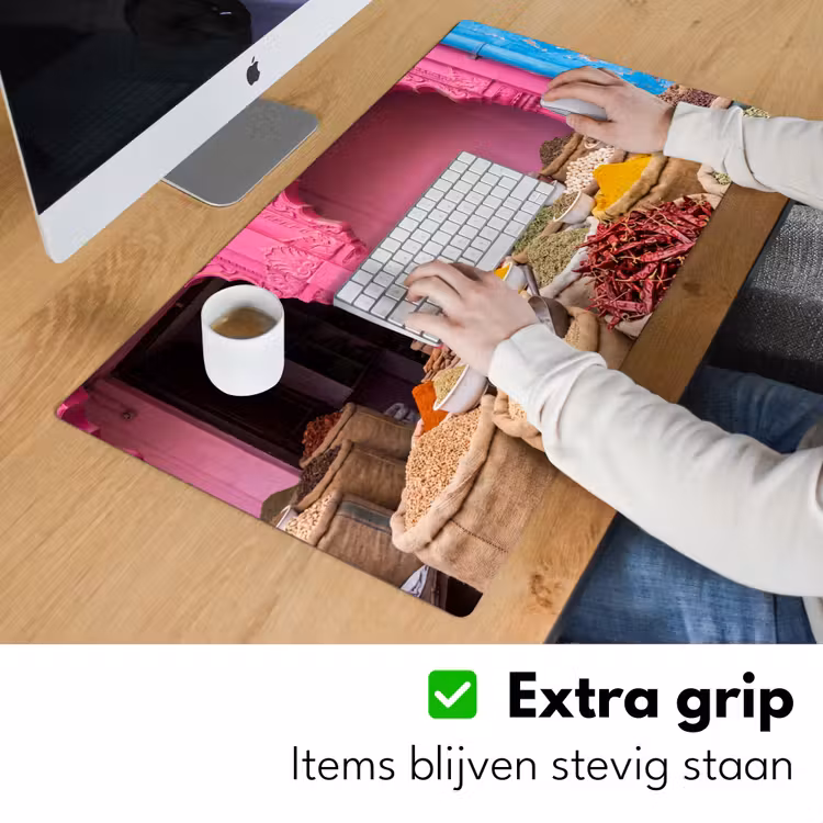 Bureau onderlegger - Kruiden - Markt - Roze - Kruiden - Markt - Roze Muismat XXL klein