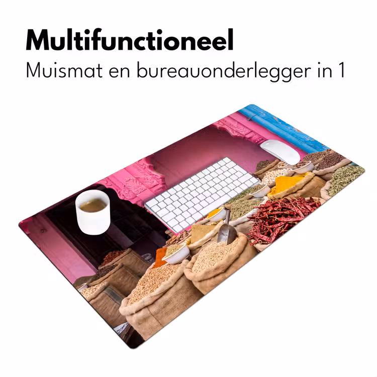 Bureau onderlegger - Kruiden - Markt - Roze - Kruiden - Markt - Roze Muismat XXL klein