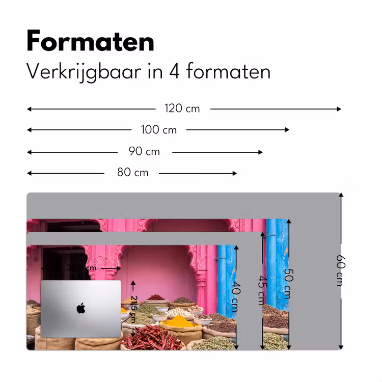 Bureau onderlegger - Kruiden - Markt - Roze - Kruiden - Markt - Roze Muismat XXL klein