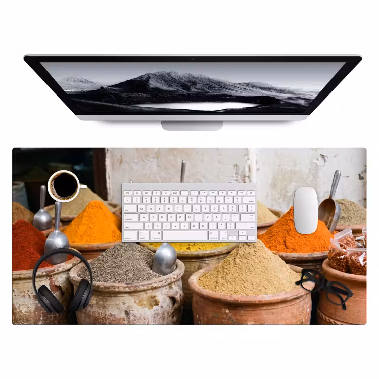 Bureau onderlegger - Kruiden - Potten - Oosters - Kruiden - Potten - Oosters Muismat XXL klein
