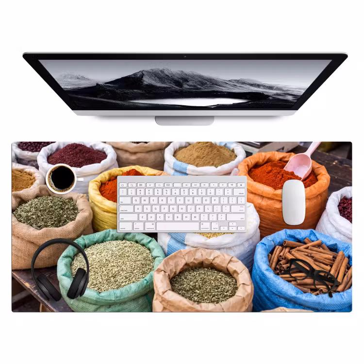 Bureau onderlegger - Kruiden - Zakken - Markt - Kruiden - Zakken - Markt Muismat XXL klein