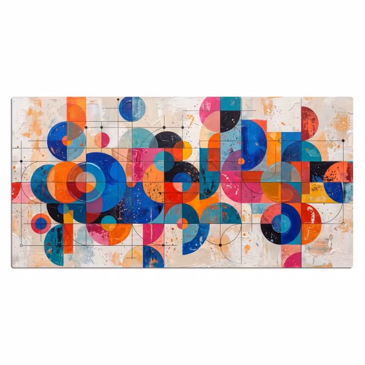Kunst - Geometrisch - Abstract - Kleurrijk Muismat XXL klein -3d_leeg