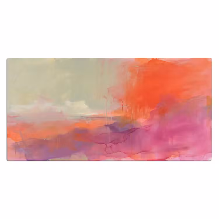 Kunst - Vloeiend - Overgangen - Oranje Muismat XXL klein -3d_leeg