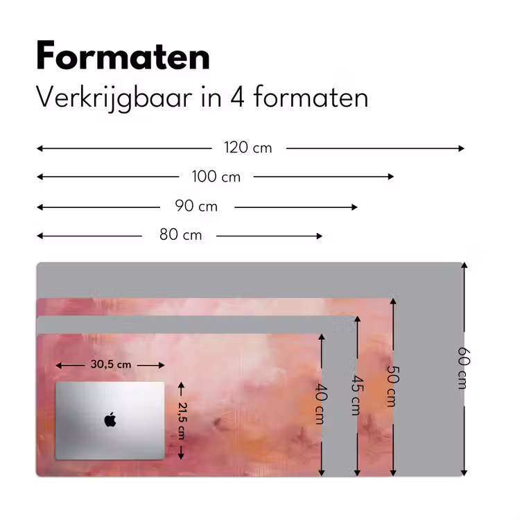 Kunst - Vloeiend - Pastel - Abstract Muismat XXL klein -sfeer5