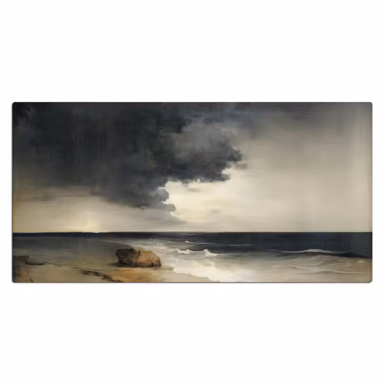 Kust - Golven - Rots - Storm Muismat XXL klein -3d_leeg