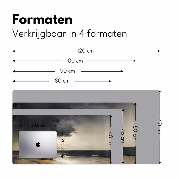 Kust - Golven - Rots - Storm Muismat XXL klein -sfeer5