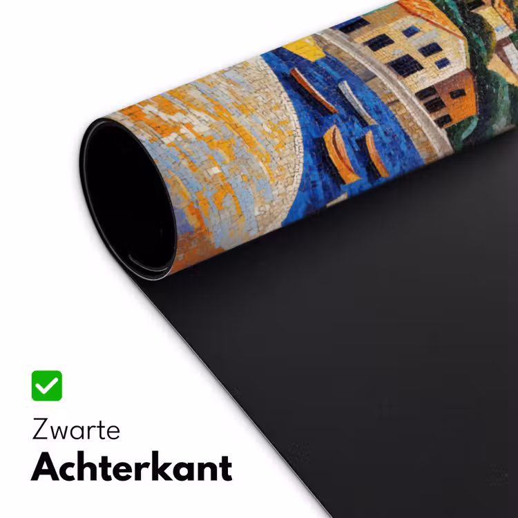 Kustdorp - Huisjes - Mozaïek - Zee Muismat XXL klein -sfeer2