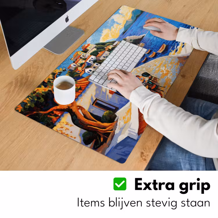 Kustdorp - Huisjes - Mozaïek - Zee Muismat XXL klein -sfeer3