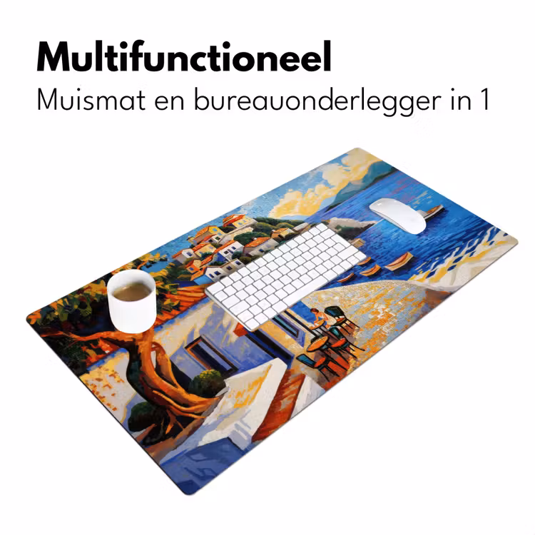 Kustdorp - Huisjes - Mozaïek - Zee Muismat XXL klein -sfeer4