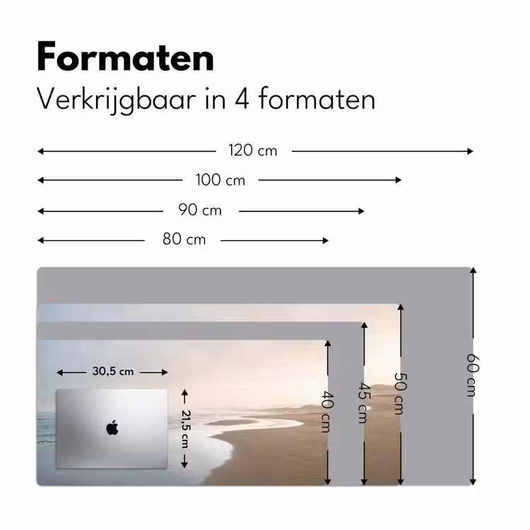 Kustlijn - Strand - Oceaan Muismat XXL klein -sfeer5