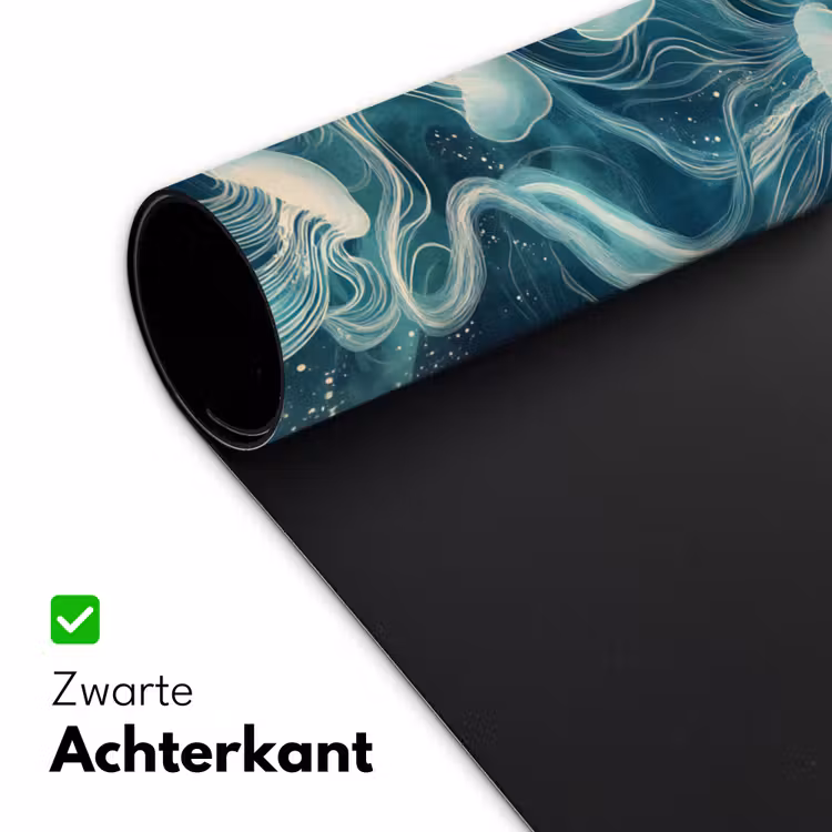 Kwallen - Zee - Wit - Golven Muismat XXL klein -sfeer2