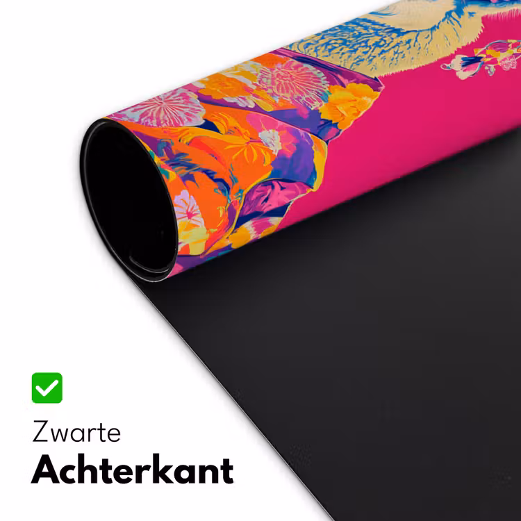 Lama - Kimono - Bloemenkrans - Felroze Muismat XXL klein -sfeer2