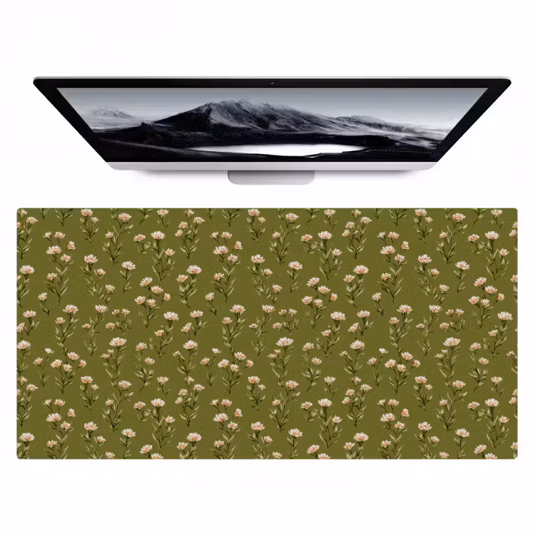 Landelijk - Bloemen -  Groen Muismat XXL klein 681 -zzz3d