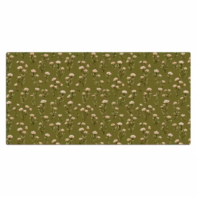Landelijk - Bloemen -  Groen Muismat XXL klein 681 -3d_leeg