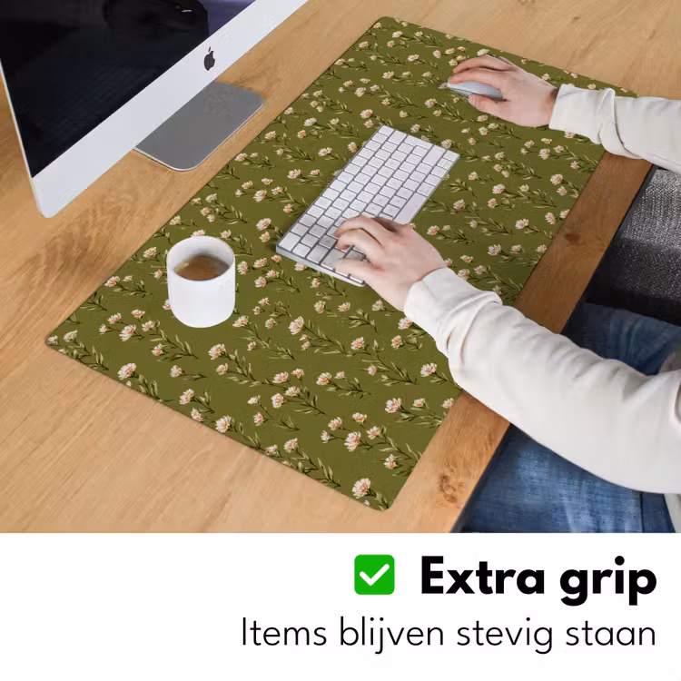 Landelijk - Bloemen -  Groen Muismat XXL klein 681 -sfeer3