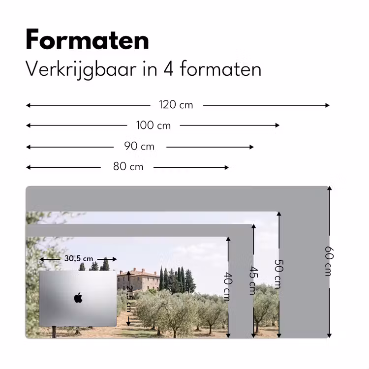 Bureau onderlegger - Landhuis - olijfboom - gaard - Landhuis - olijfboom - gaard Muismat XXL klein
