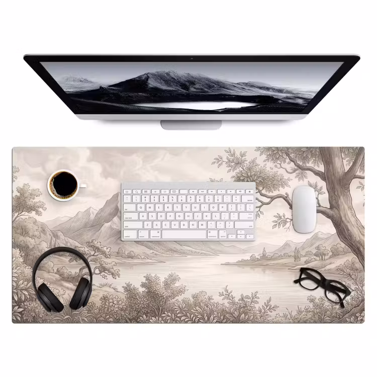 Landschap - Bergen - Meer - Natuur Muismat XXL klein -3d