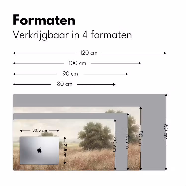 Landschap - Minimalistisch - Beige Muismat XXL klein -sfeer5