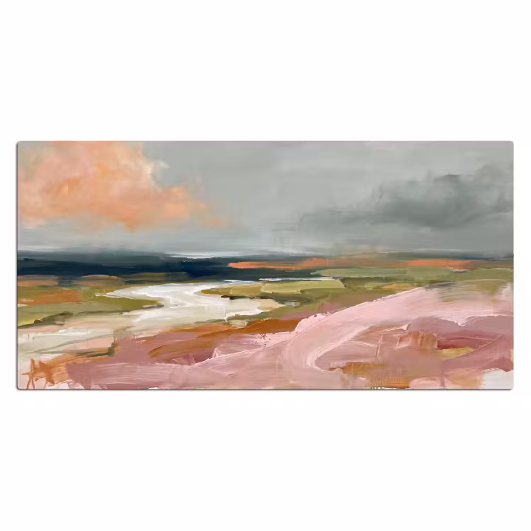 Landschap - Rivier - Abstract - Roze - Groen Muismat XXL klein -3d_leeg