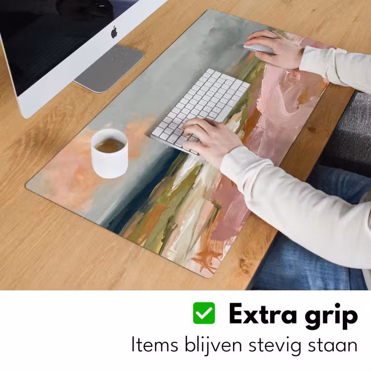Landschap - Rivier - Abstract - Roze - Groen Muismat XXL klein -sfeer3
