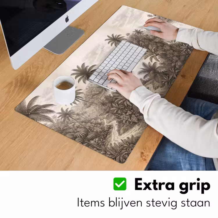 Landschap - Rivier - Boot - Tropisch - Vintage Muismat XXL klein -sfeer3