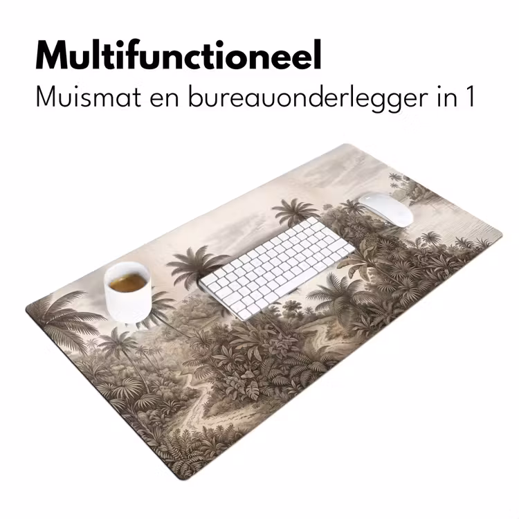 Landschap - Rivier - Boot - Tropisch - Vintage Muismat XXL klein -sfeer4
