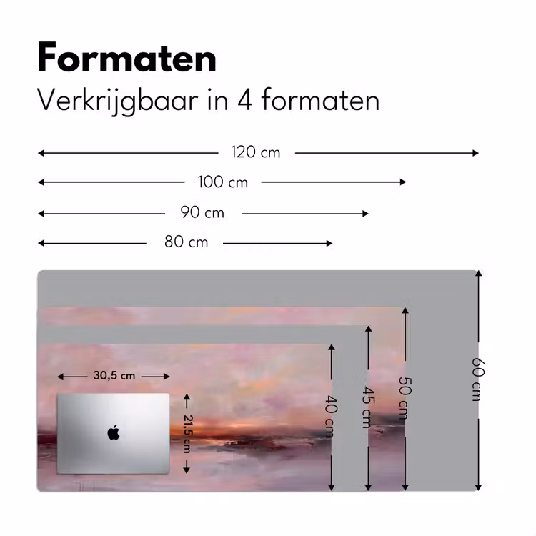 Landschap - Zonsondergang - Abstract - Modern - Roze Muismat XXL klein -sfeer5