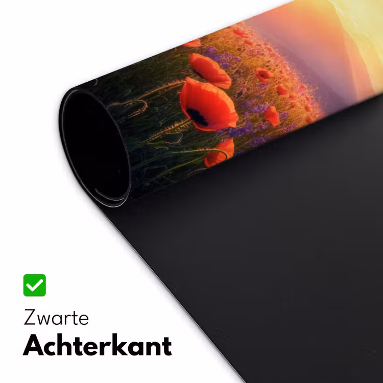 Landschap - Zonsondergang - Bloemenveld Muismat XXL klein -sfeer2