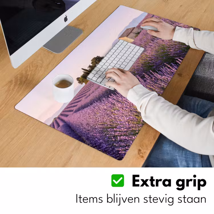 Lavendel - Landschap - Sereen - Paars Muismat XXL klein -sfeer3