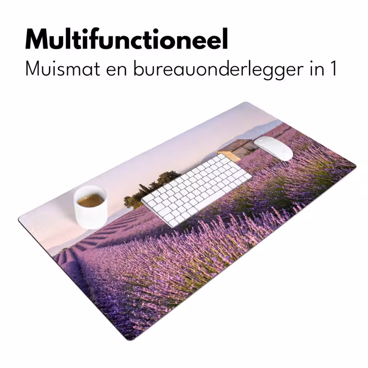 Lavendel - Landschap - Sereen - Paars Muismat XXL klein -sfeer4