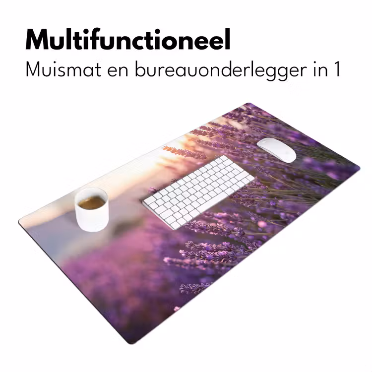 Lavendel - Paars - Zonlicht Muismat XXL klein -sfeer4