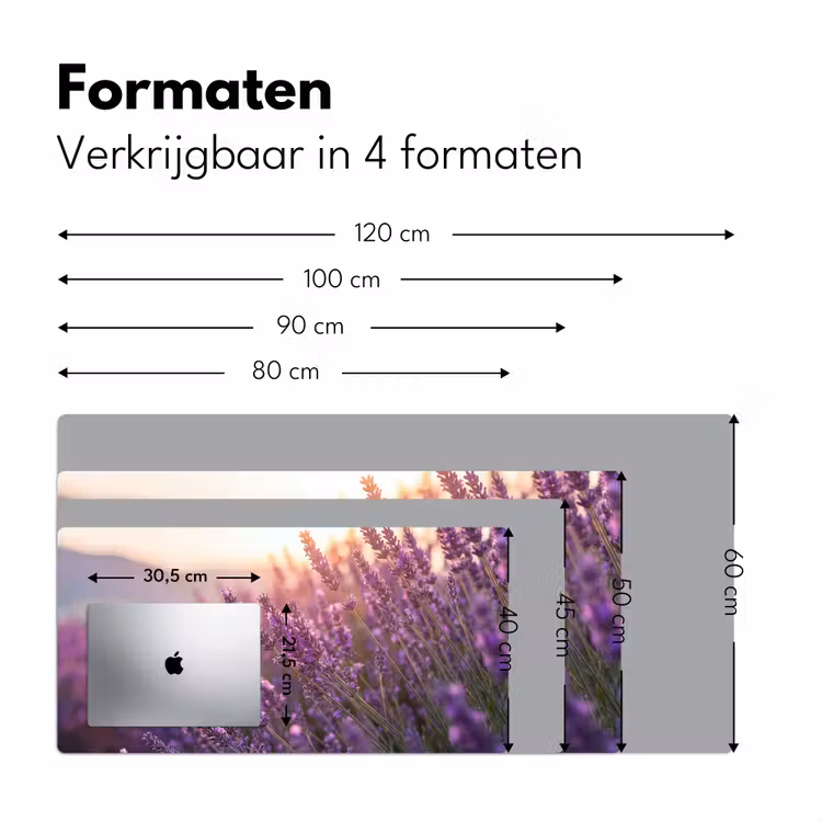 Lavendel - Paars - Zonlicht Muismat XXL klein -sfeer5