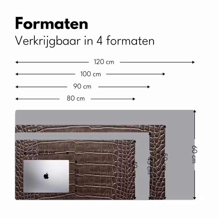 Leer - Krokodil - Mat Muismat XXL klein -sfeer5