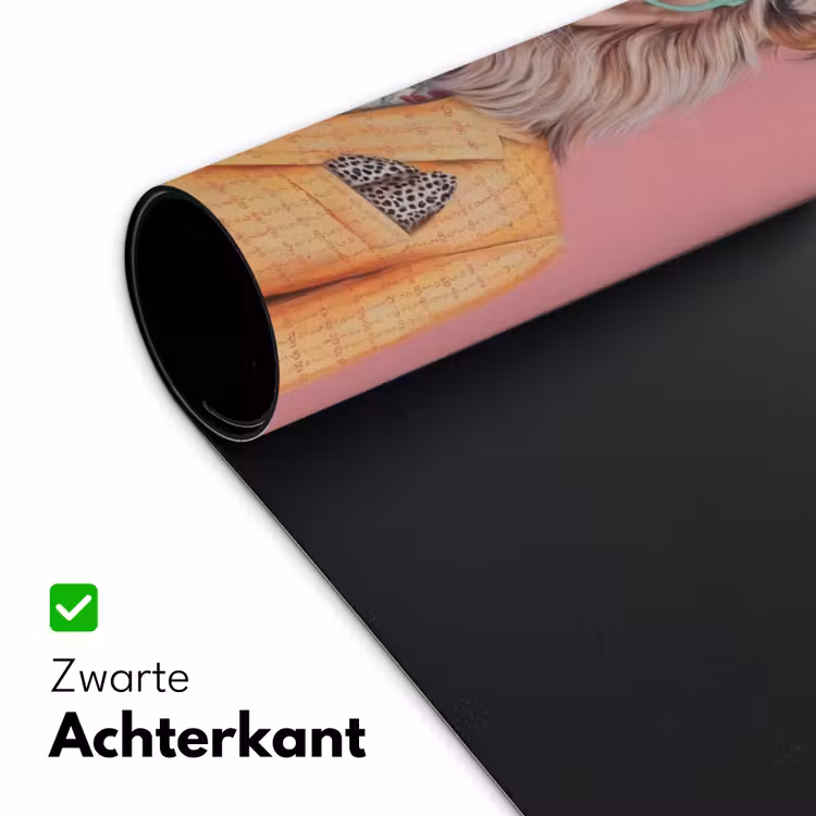 Leeuw - Pak - Geruit - Bril Muismat XXL klein -sfeer2