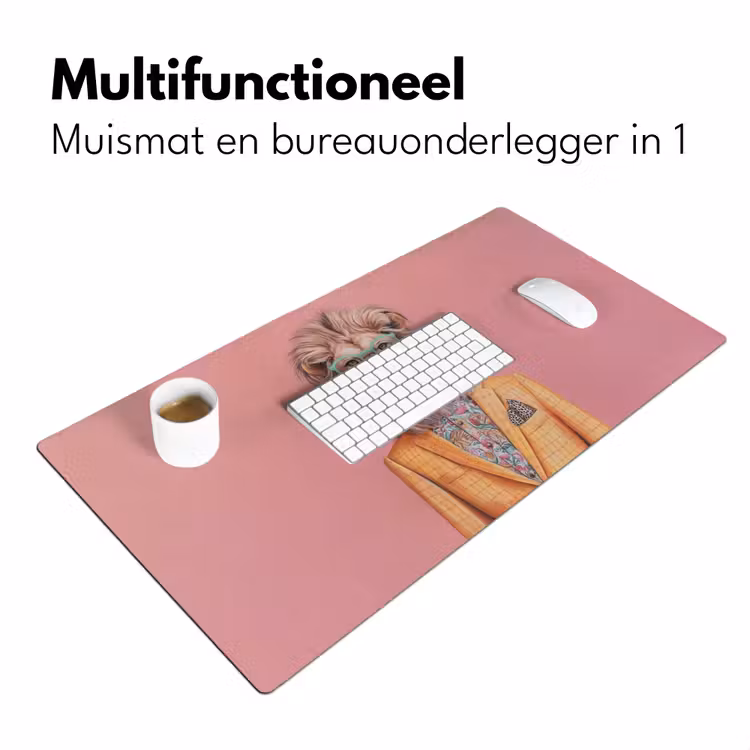 Leeuw - Pak - Geruit - Bril Muismat XXL klein -sfeer4