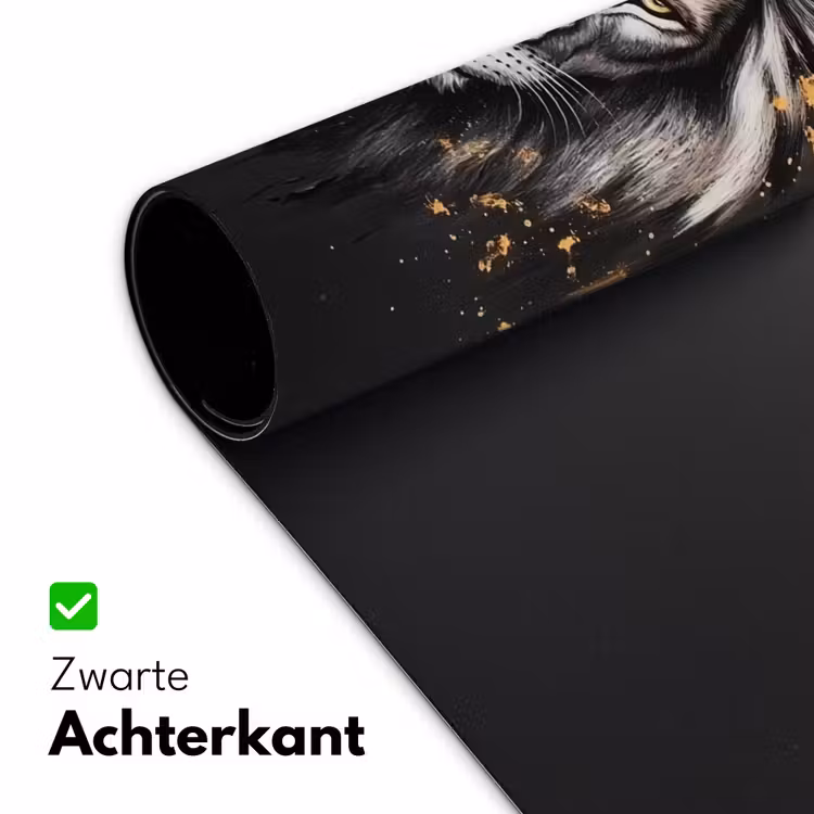 Leeuw - Portret - Verfspatten - Grijs Muismat XXL klein -sfeer2