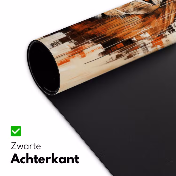 Leeuwenkop - Lijnen - Crème Muismat XXL klein -sfeer2