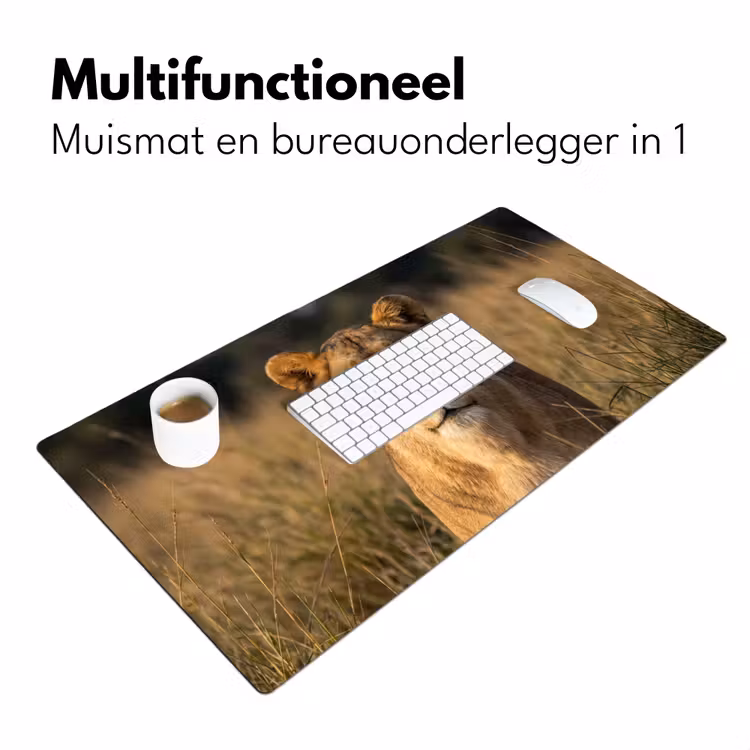 Leeuwin - Gras - Geel Muismat XXL klein -sfeer4