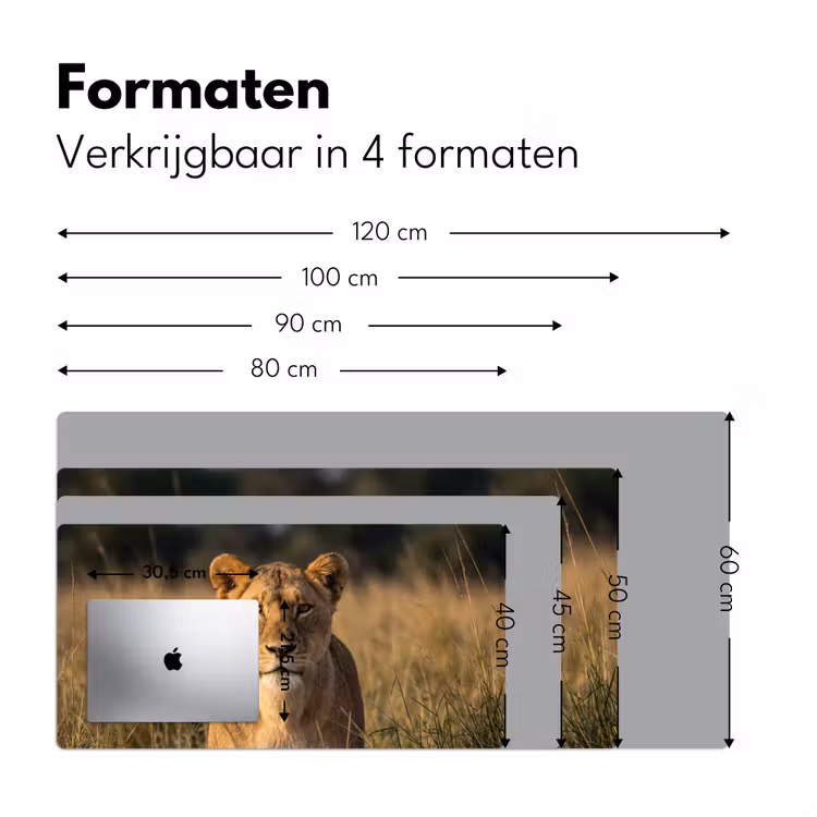 Leeuwin - Gras - Geel Muismat XXL klein -sfeer5