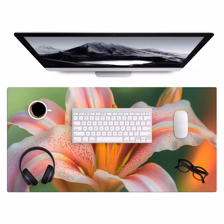 Lelie - Close up - Lichtroze Muismat XXL klein -3d