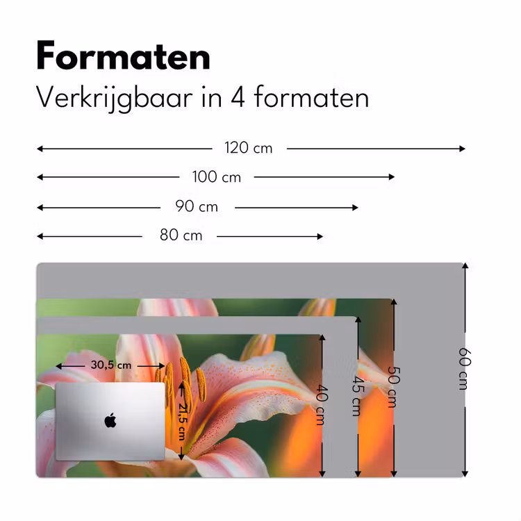 Lelie - Close up - Lichtroze Muismat XXL klein -sfeer5